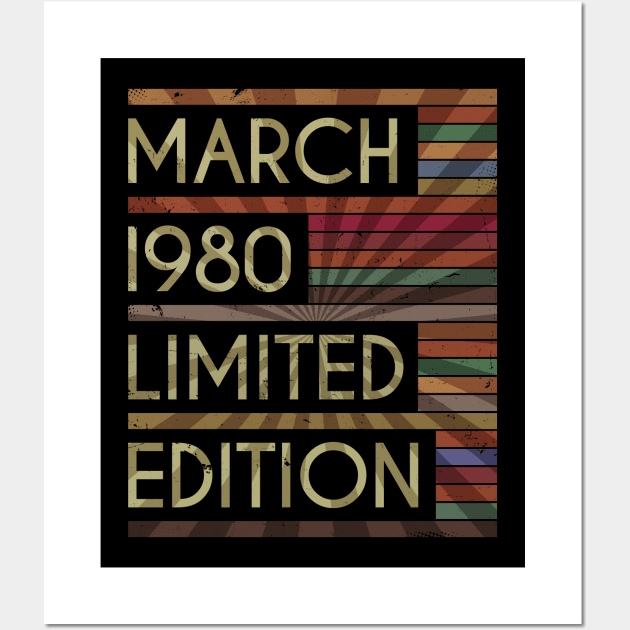 March 1980 Limited Edition Birthday Gift Wall Art by hoopoe